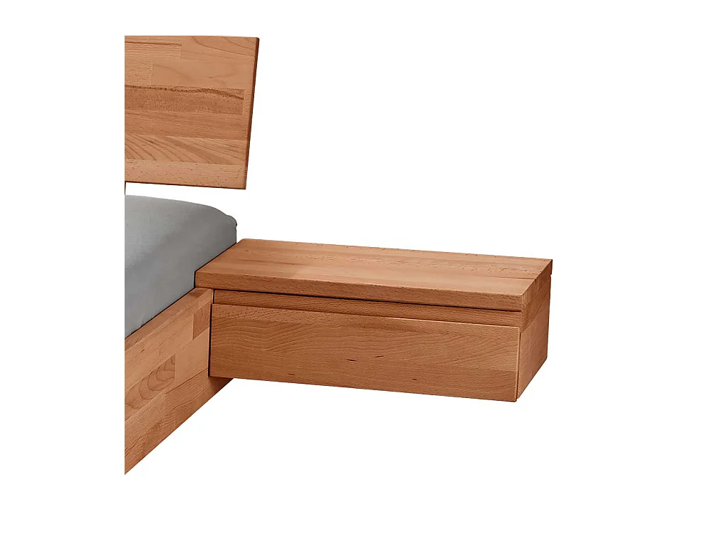 Kernbuche Bett massiv geölt in modernem Design 37 cm Einstiegshöhe
