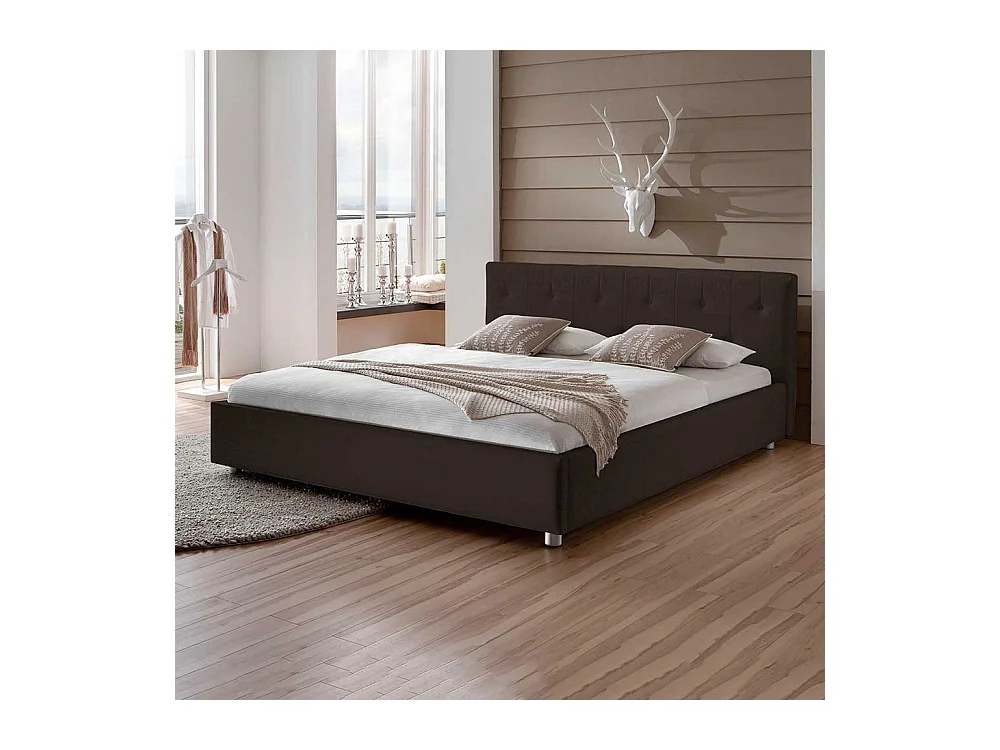 Jugendbett in Braun Kunstleder in �berl�nge
