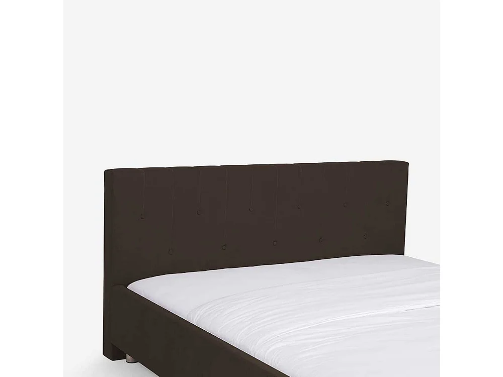 Jugendbett in Braun Kunstleder in Überlänge