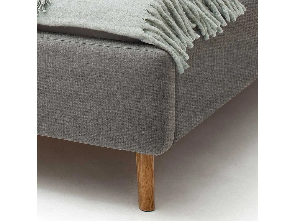 Doppelbettgestell in Hellgrau Webstoff modern