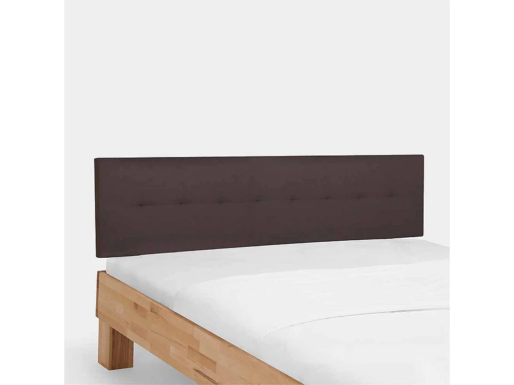 Massivholzbett mit gepolstertem Kopfteil in Dunkelbraun Kernbuche geölt