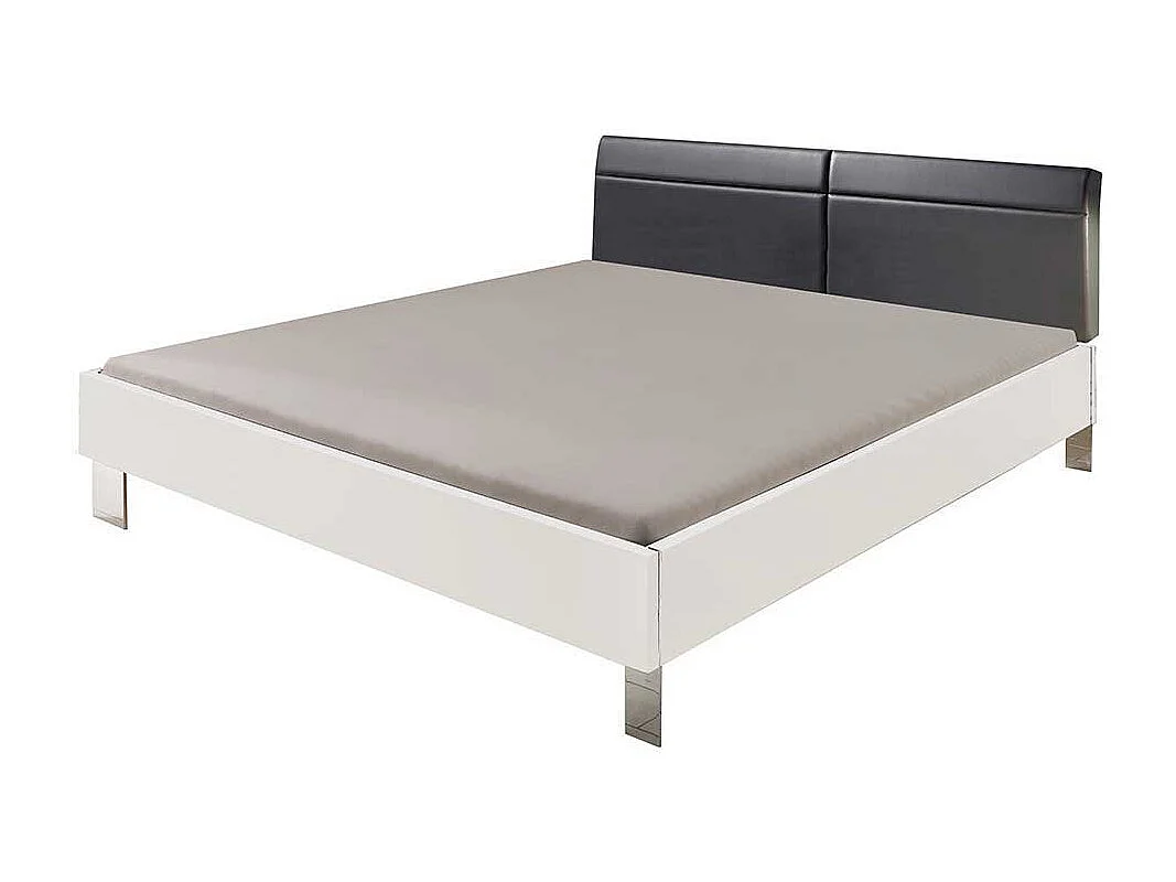 Großes Bett in modernem Design Weiß und Dunkelgrau