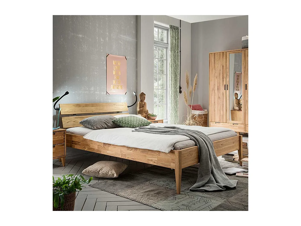 Naturholzbett aus Eiche Massivholz modern
