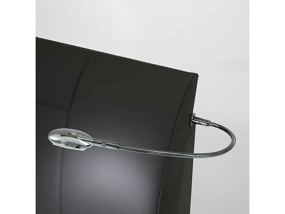 Bett in Polsterkopfteil in Grau Braun LED Beleuchtung