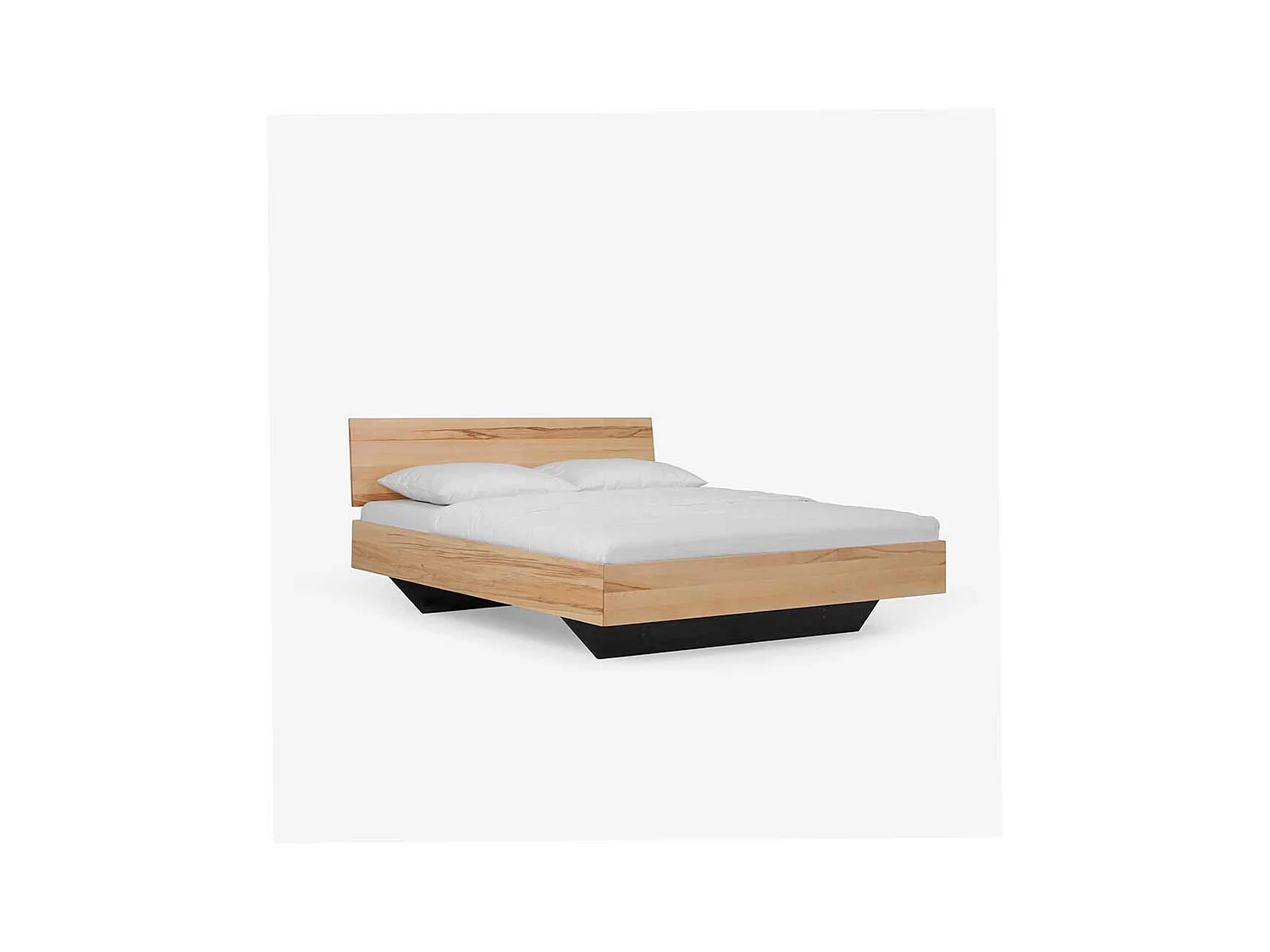 Bett aus Kernbuche Massivholz schwebend