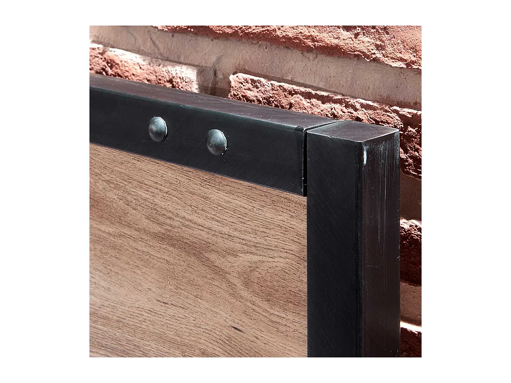 Doppel Bett im Industriestil Made in Germany 94 cm Kopfteil