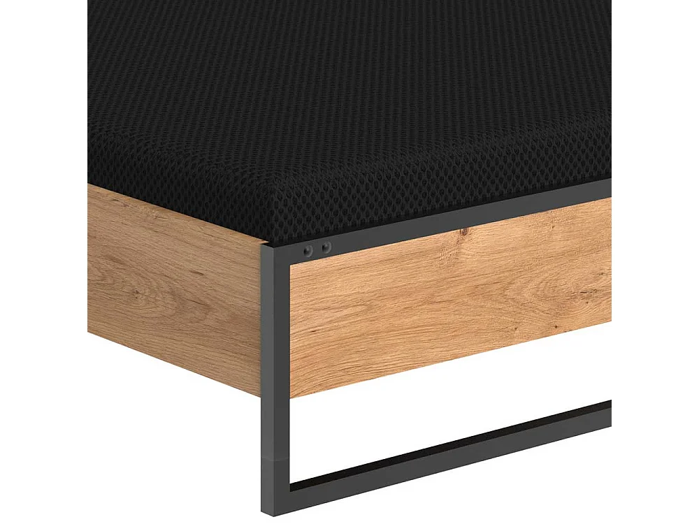 Doppel Bett im Industriestil Made in Germany 94 cm Kopfteil