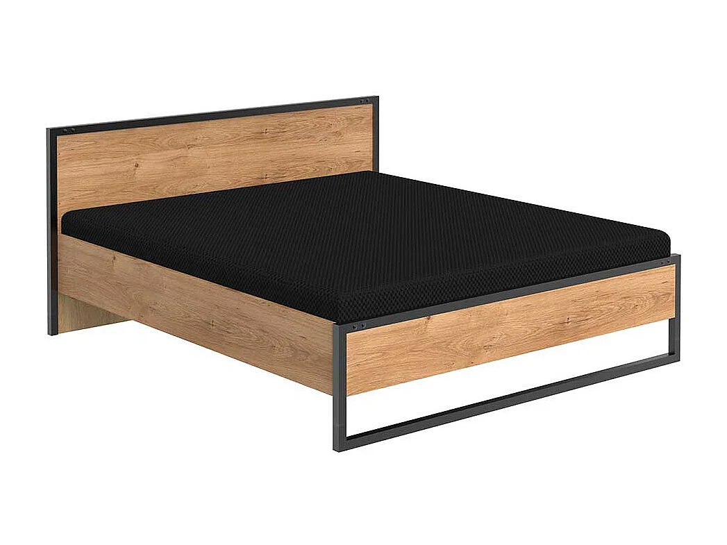 Doppel Bett im Industriestil Made in Germany 94 cm Kopfteil