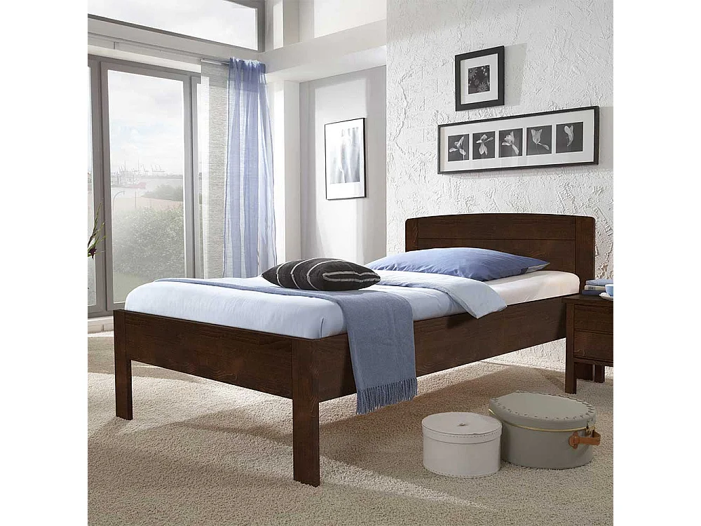 Komfortbett in Braun Buche Massivholz