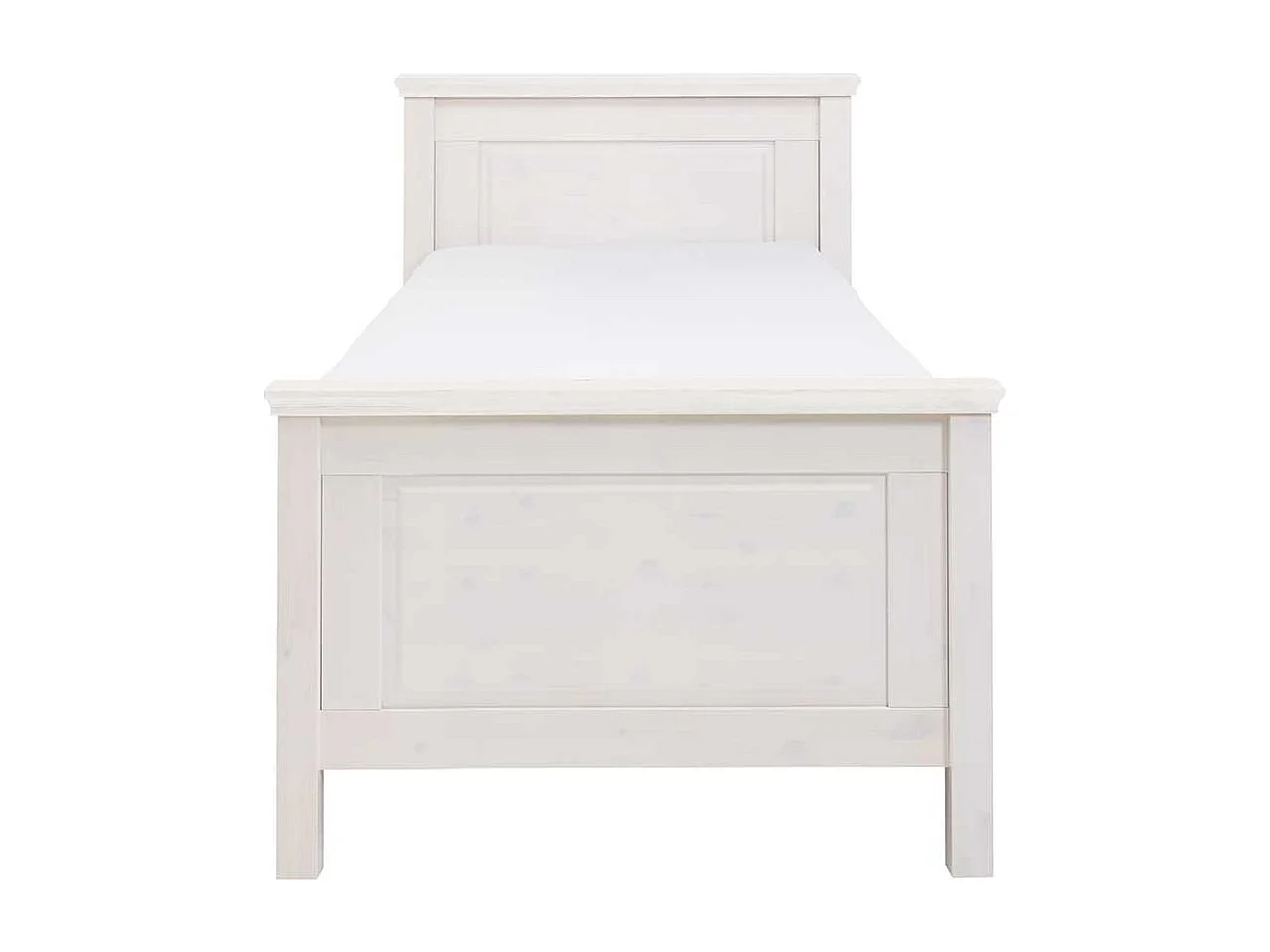 Weißes Massivholzbett im Landhausstil Kiefer