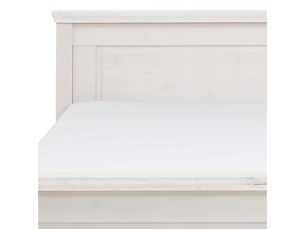 Weißes Massivholzbett im Landhausstil Kiefer