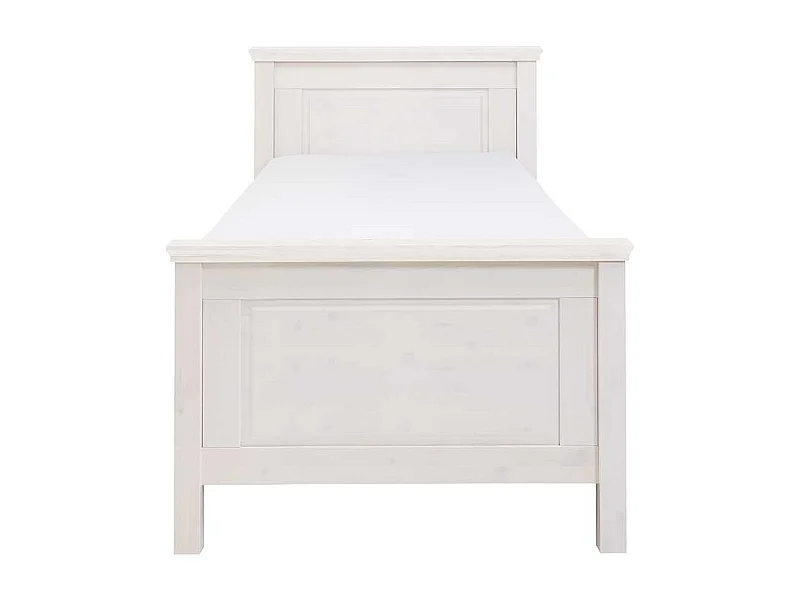 Weißes Massivholzbett im Landhausstil Kiefer