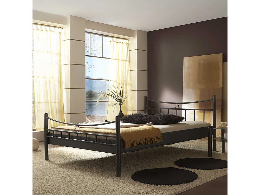 Metallbett aus Eisen Schwarz