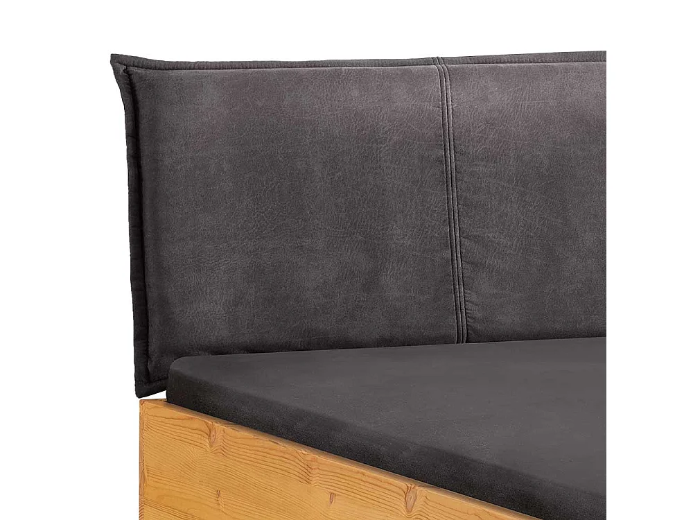 Doppel Bett Bett mit Kufen Kiefer Laugenfarben und Anthrazit