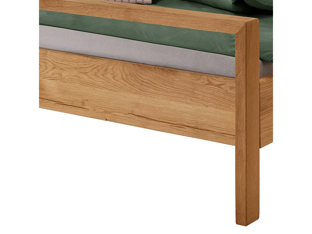 Wildeiche massiv Doppelbetten in modernem Design 41 cm Einstiegshöhe