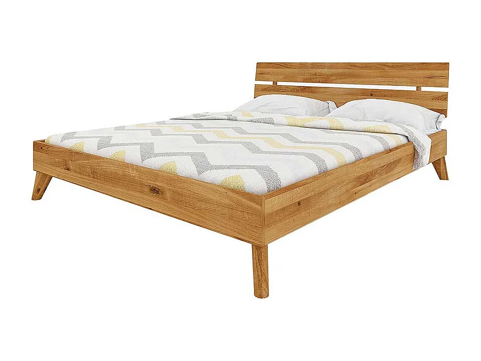 Massivholzbett aus Wildeiche geölt 35 cm Fußteil