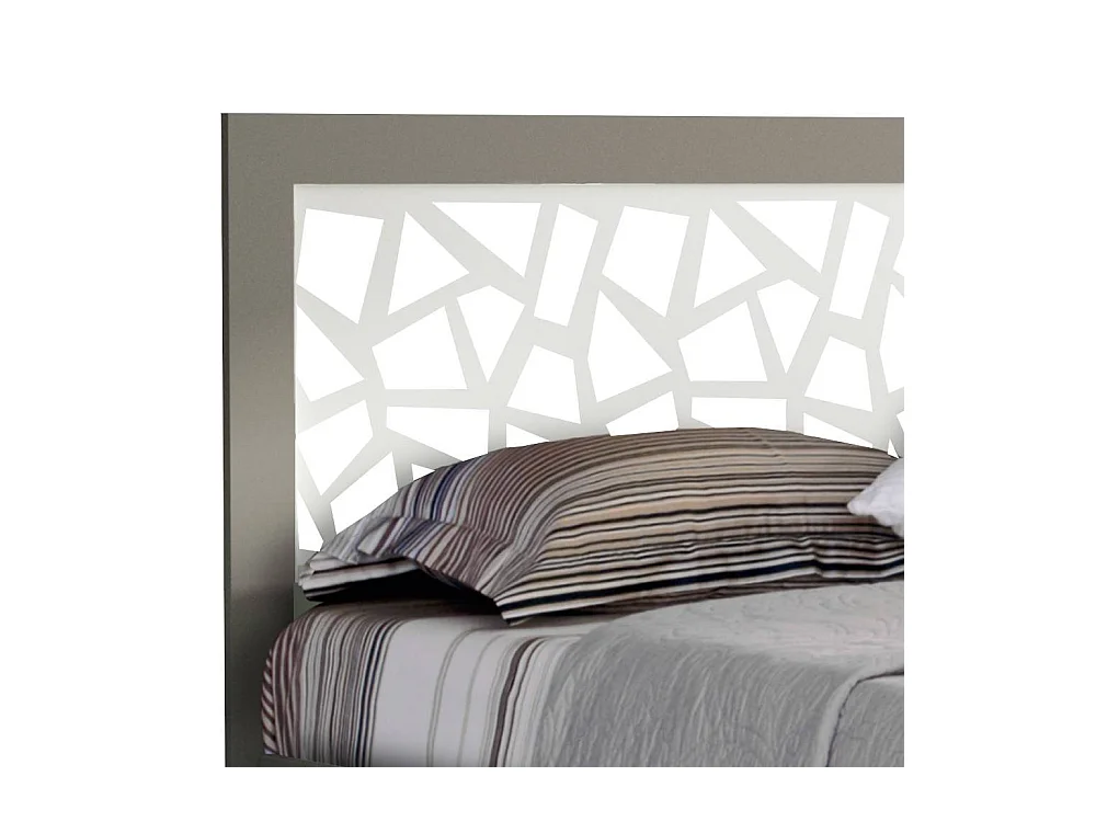 Doppelbett Bettgestell in Grau 110 cm Kopfteil