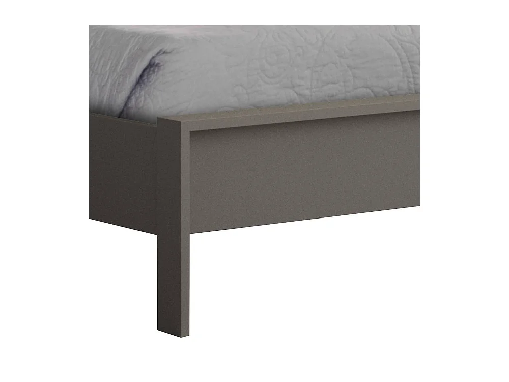 Doppelbett Bettgestell in Grau 110 cm Kopfteil
