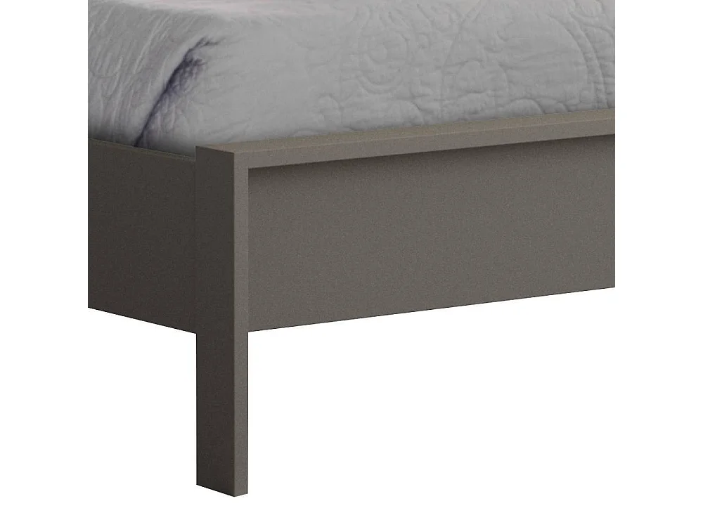 Doppelbett Bettgestell in Grau 110 cm Kopfteil