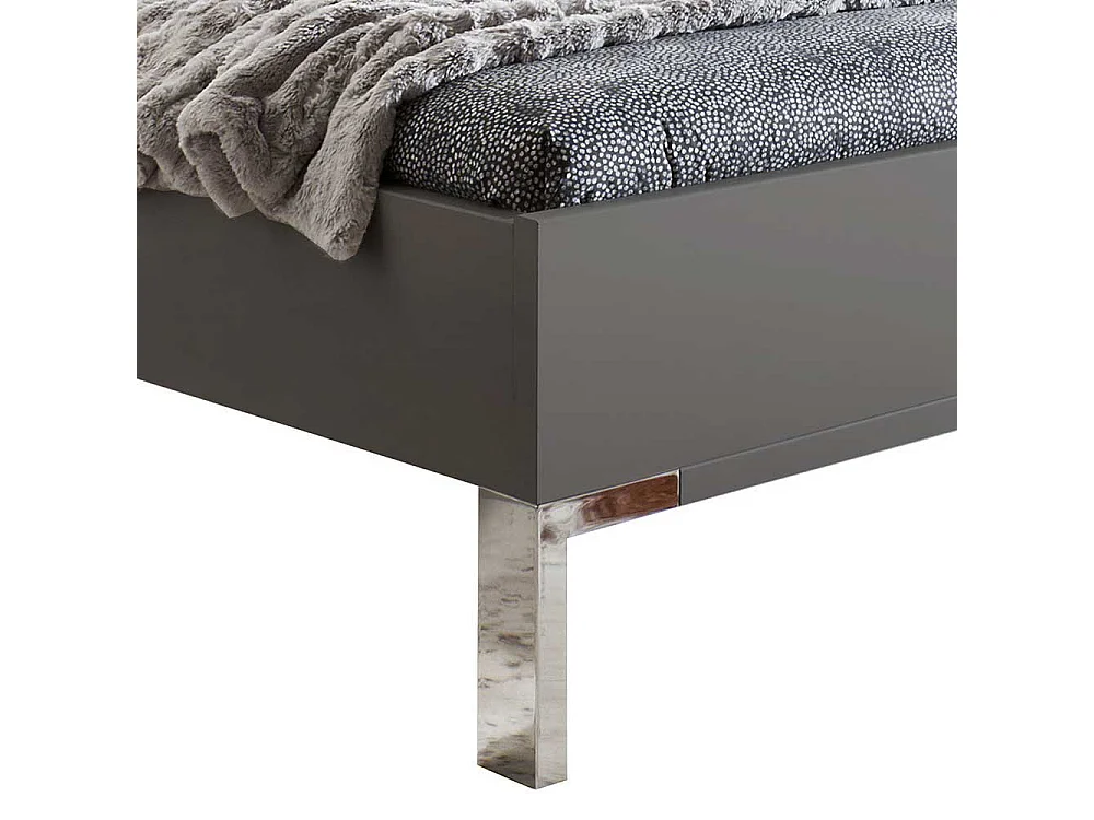 Design Doppelbett mit Nachtkonsolen LED Beleuchtung (dreiteilig)