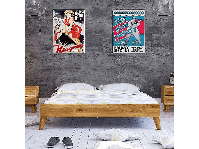 Massivholzbett aus Wildeiche geölt Kopfteil