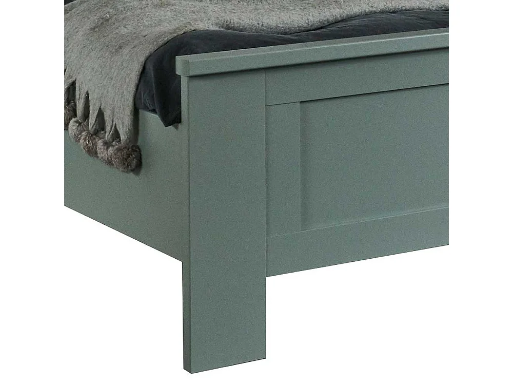 Single Bett 140x200 auch in Überlänge Landhausstil Graugrün