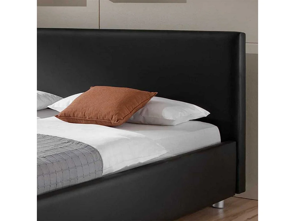 Futonbett aus Kunstleder (100% Polyurethan) Schwarz