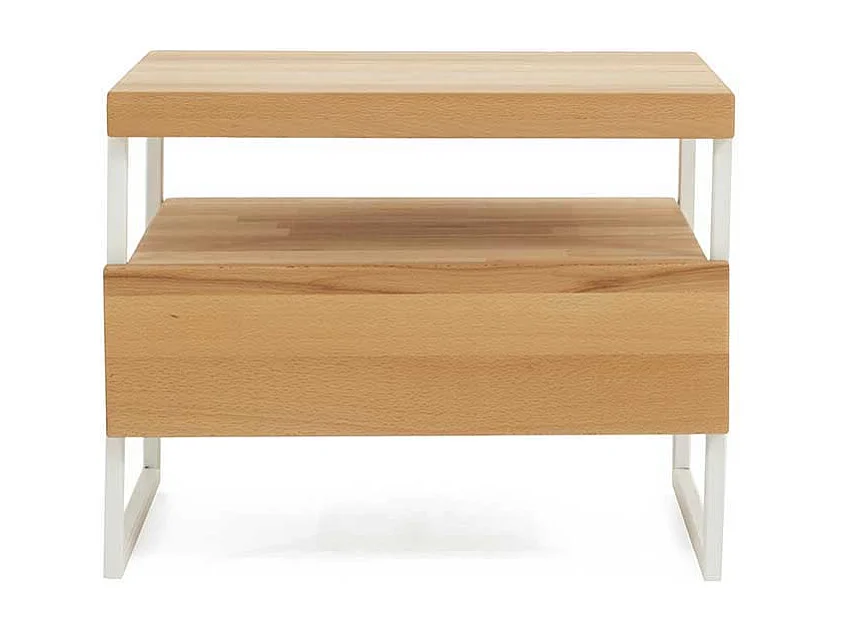 Bett aus Kernbuche massiv mit Nachttischen (dreiteilig)