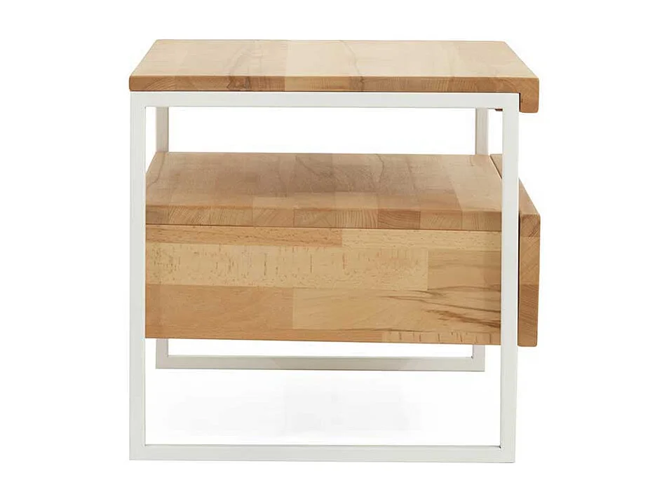 Bett aus Kernbuche massiv mit Nachttischen (dreiteilig)