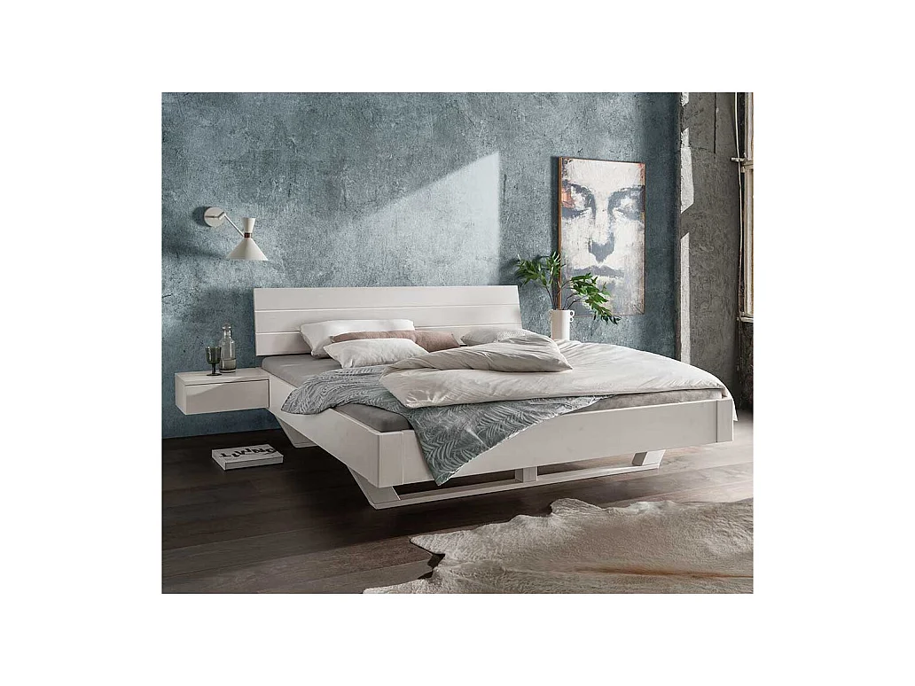 Massivholzbett Bett aus Kiefer Massivholz in Weiß