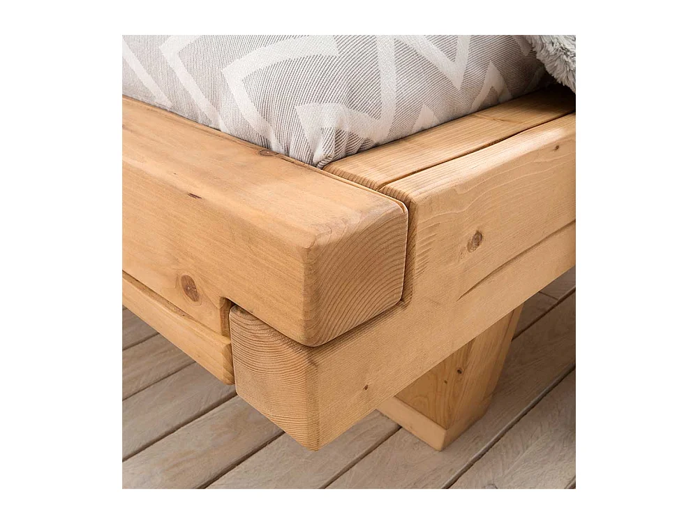 Holzdoppelbett Balken Gestell Fichte Massivholz
