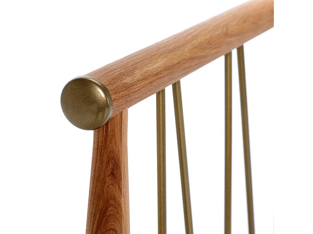 Massivholzbettgestell in Wildeiche Honigfarben Goldfarben