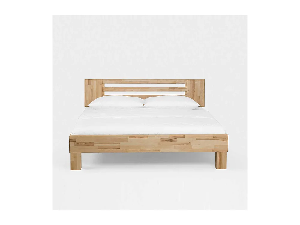 Ehebett mit Nachtkommoden Kernbuche massiv (dreiteilig)