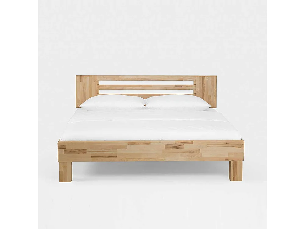 Ehebett mit Nachtkommoden Kernbuche massiv (dreiteilig)