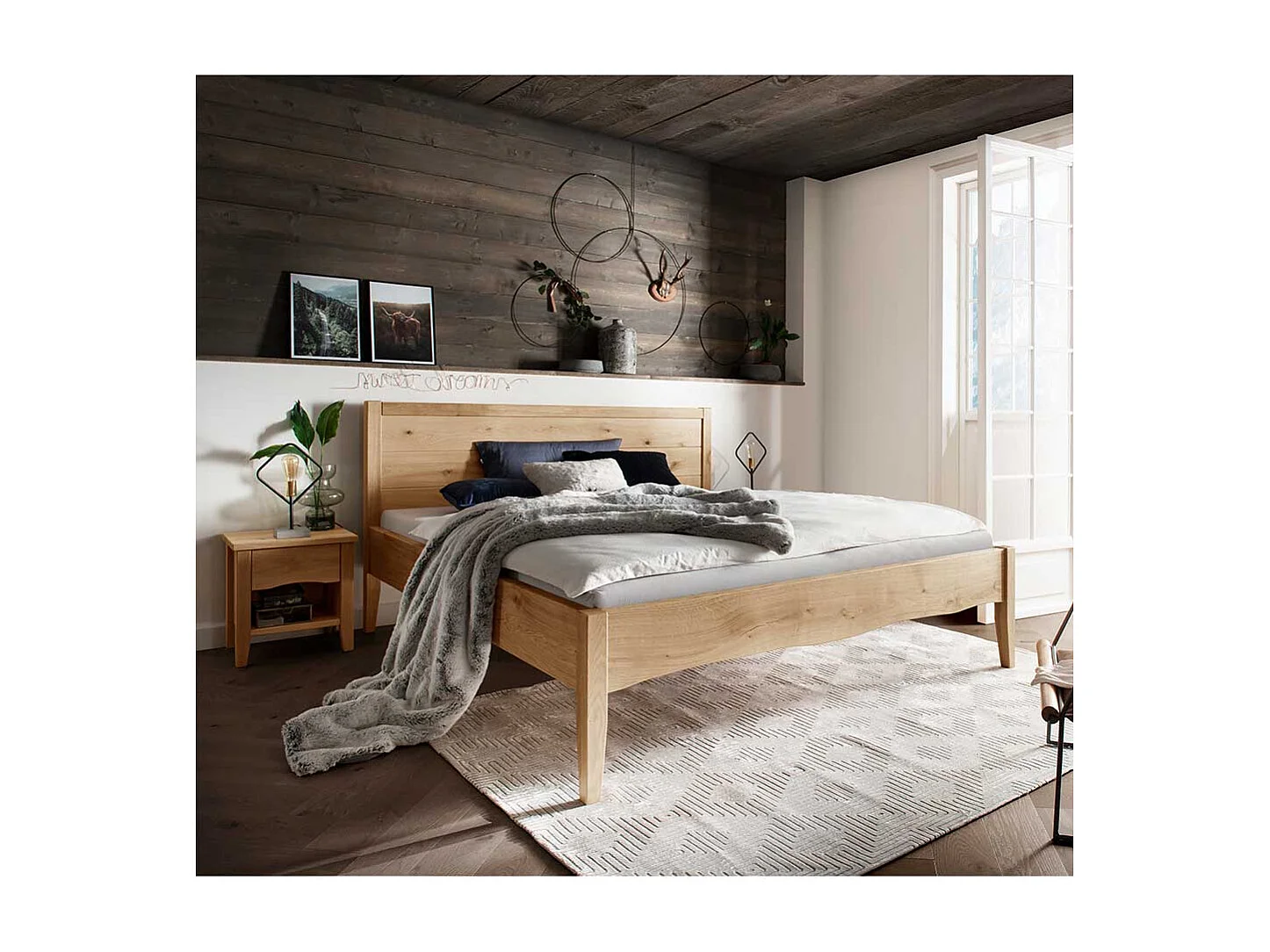 Doppelbett Massivholzbett aus Wildeiche Massivholz ge lt