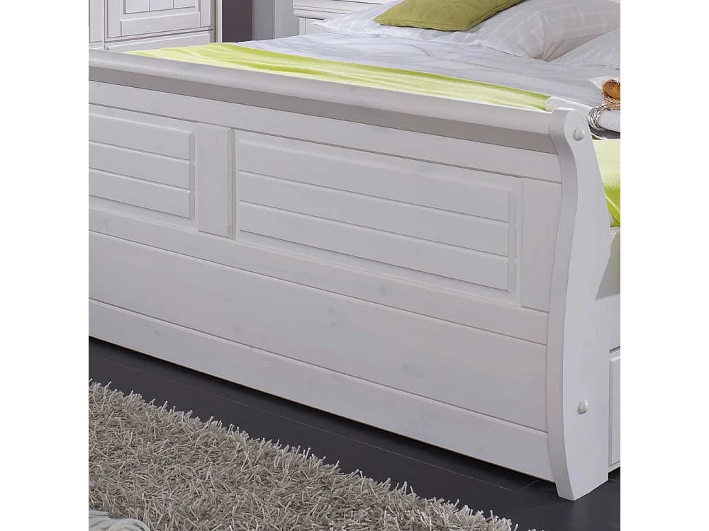 Massivholzbett in Weiß Kiefer