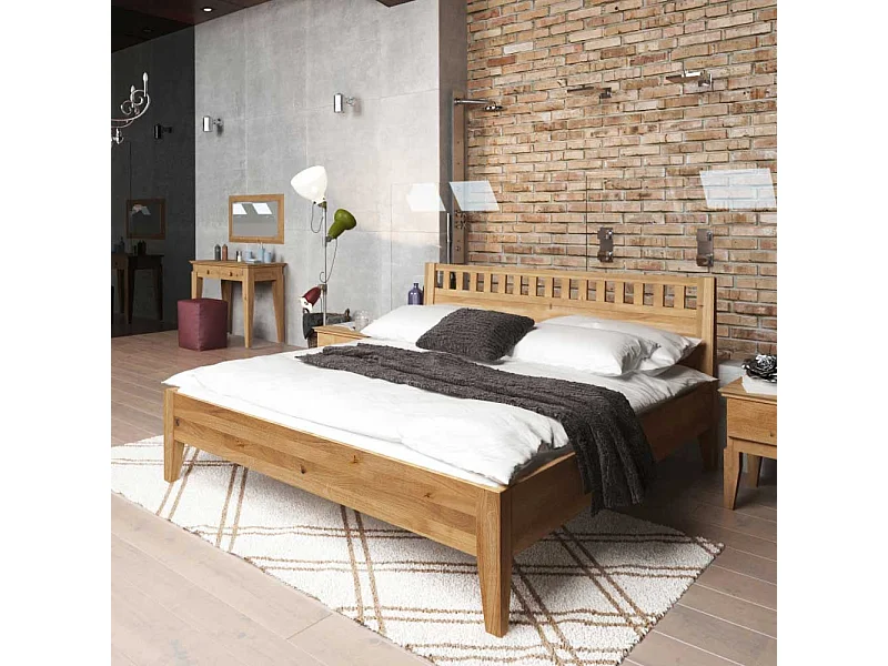 Bett aus Wildeiche massiv geölt kaufen