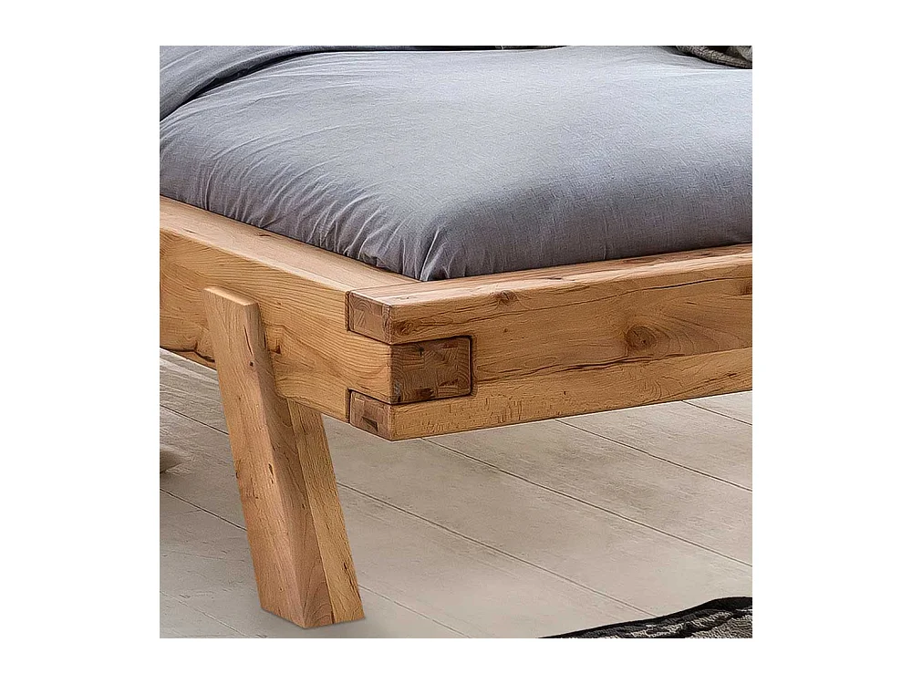 Bett Kernbuche 140x200 cm im Landhausstil 38 cm Einstiegshöhe