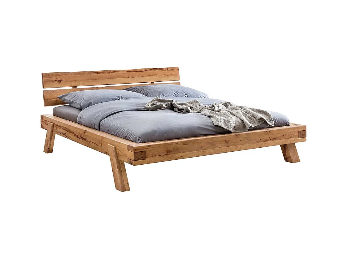 Bett Kernbuche 140x200 cm im Landhausstil 38 cm Einstiegshöhe