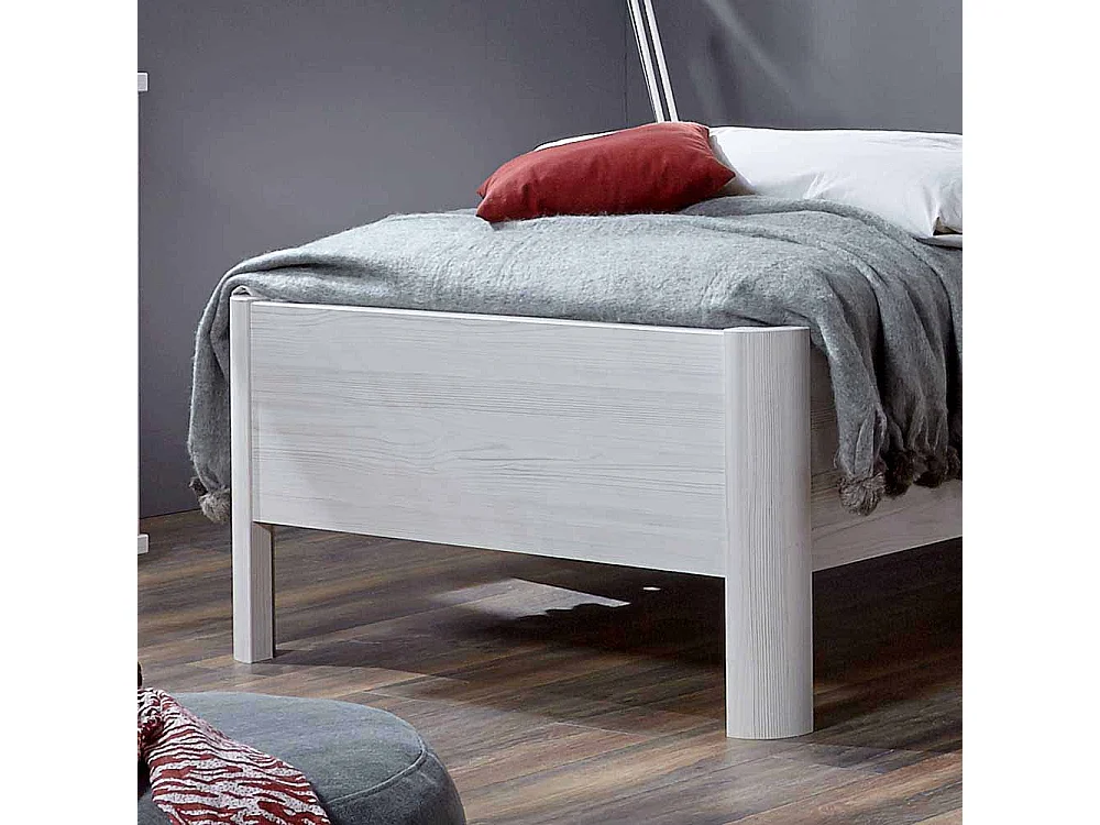 Singlebett in Weiß mit Nachtkonsole (zweiteilig)