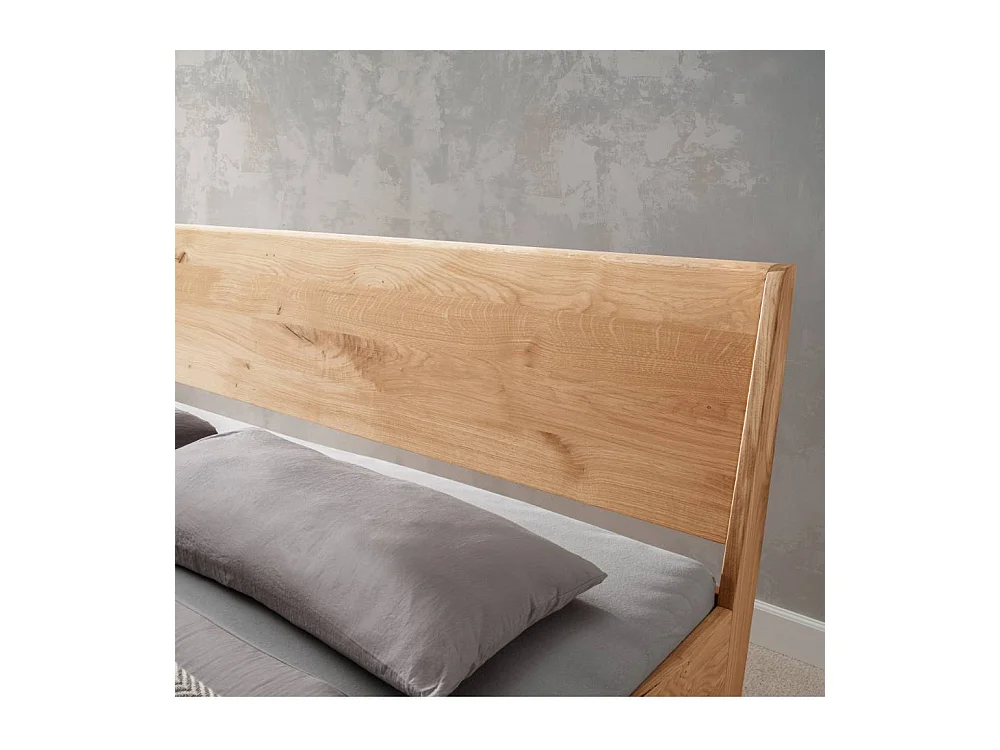 Doppelbett Holzbett in Wildeichefarben Kufengestell aus Holz