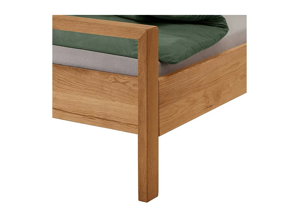 140x200 Bett mit Polsterkopfteil in Grau Wildeichefarben