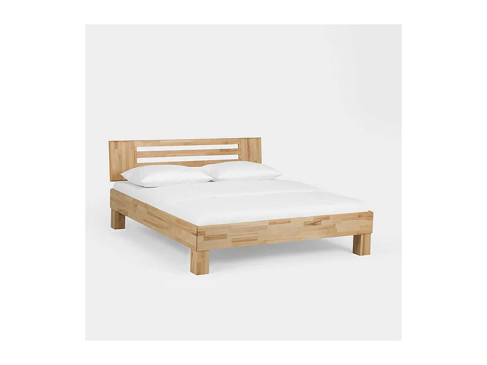 Ehebett mit Nachtkommoden Kernbuche massiv (dreiteilig)