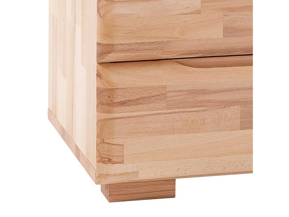 Ehebett mit Nachtkommoden Kernbuche massiv (dreiteilig)