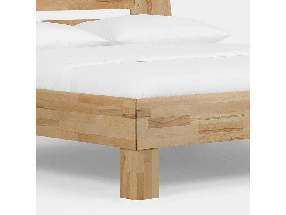 Ehebett mit Nachtkommoden Kernbuche massiv (dreiteilig)