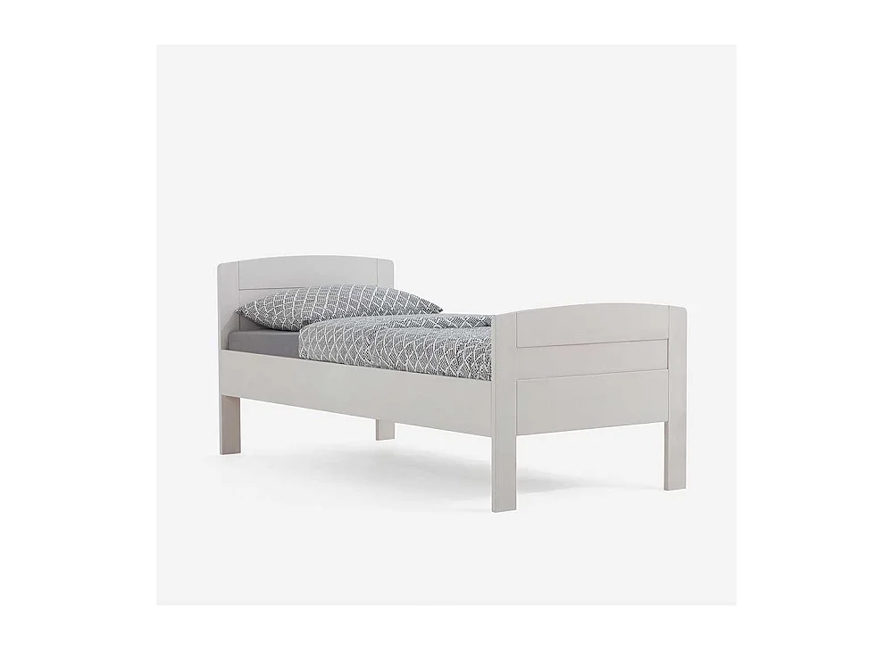 Singlebett in Weiß Buche Massivholz