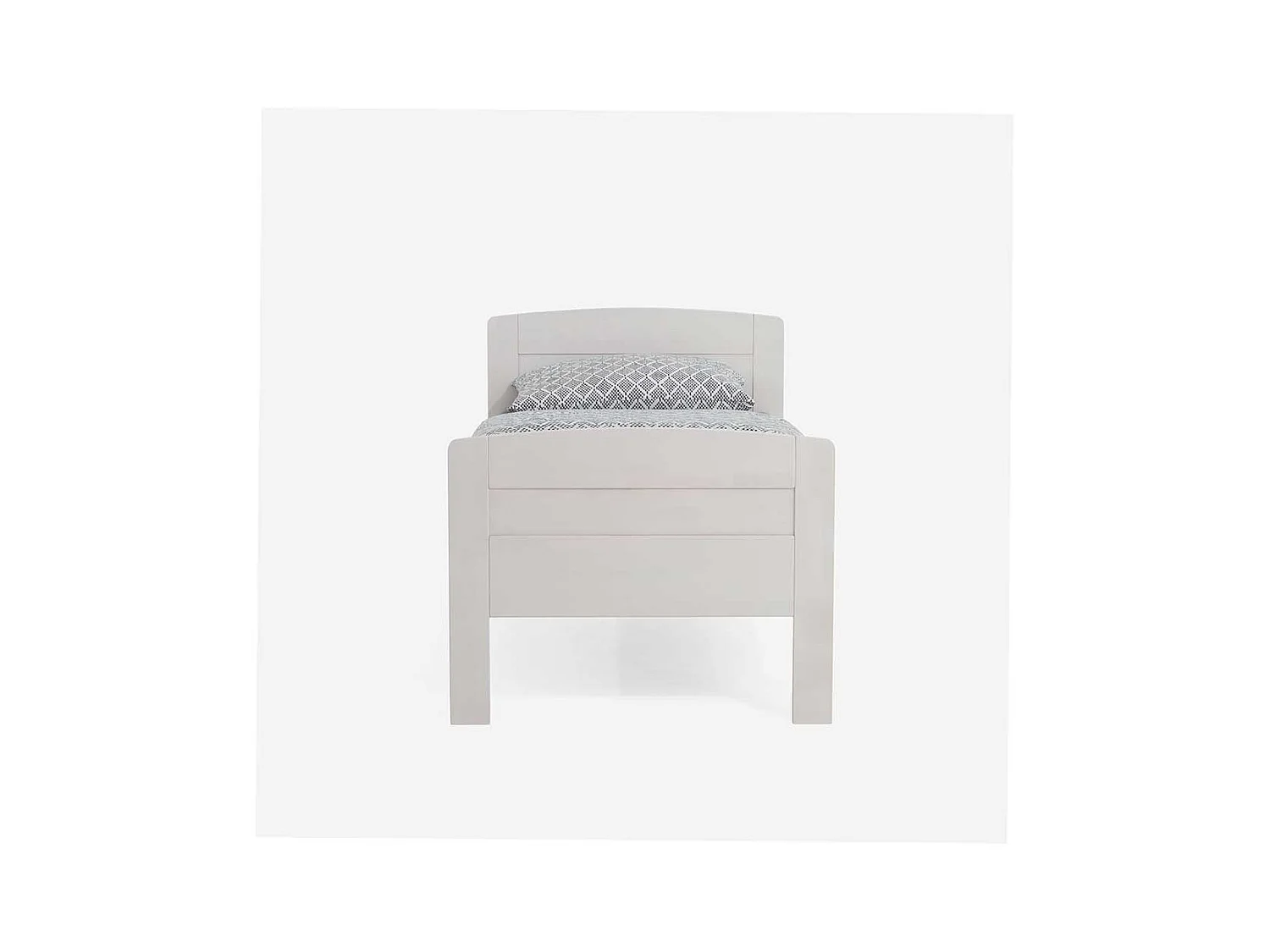 Singlebett in Weiß Buche Massivholz