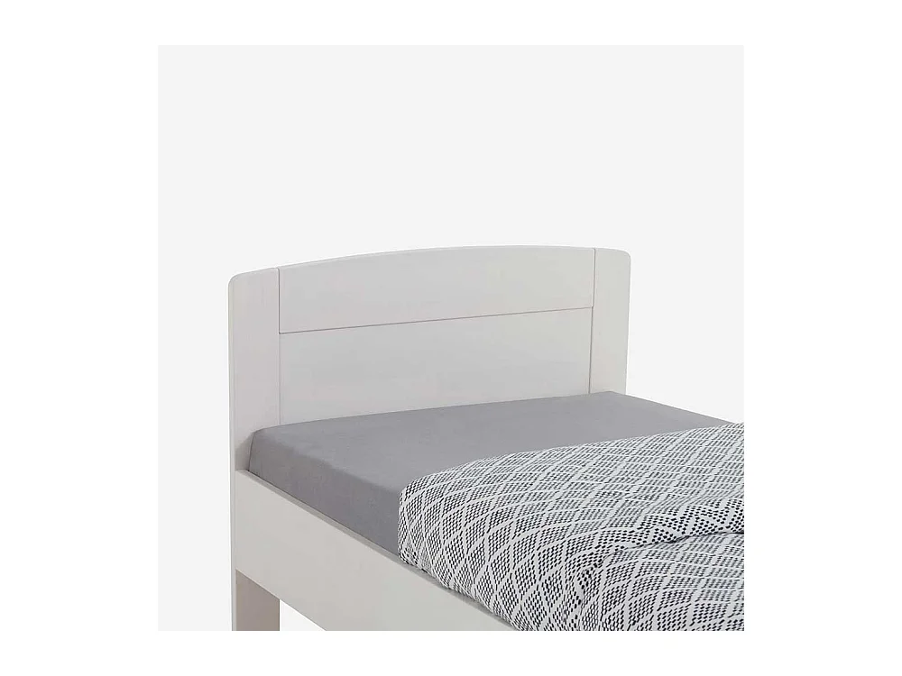 Singlebett in Weiß Buche Massivholz