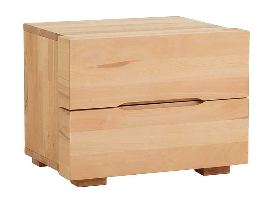 Ehebett aus Kernbuche Massivholz mit Nachtkommoden (dreiteilig)