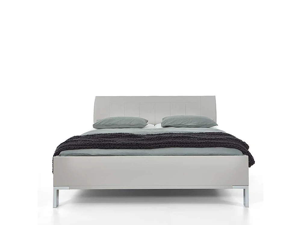 Bettrahmen in Hellgrau Polsterkopfteil
